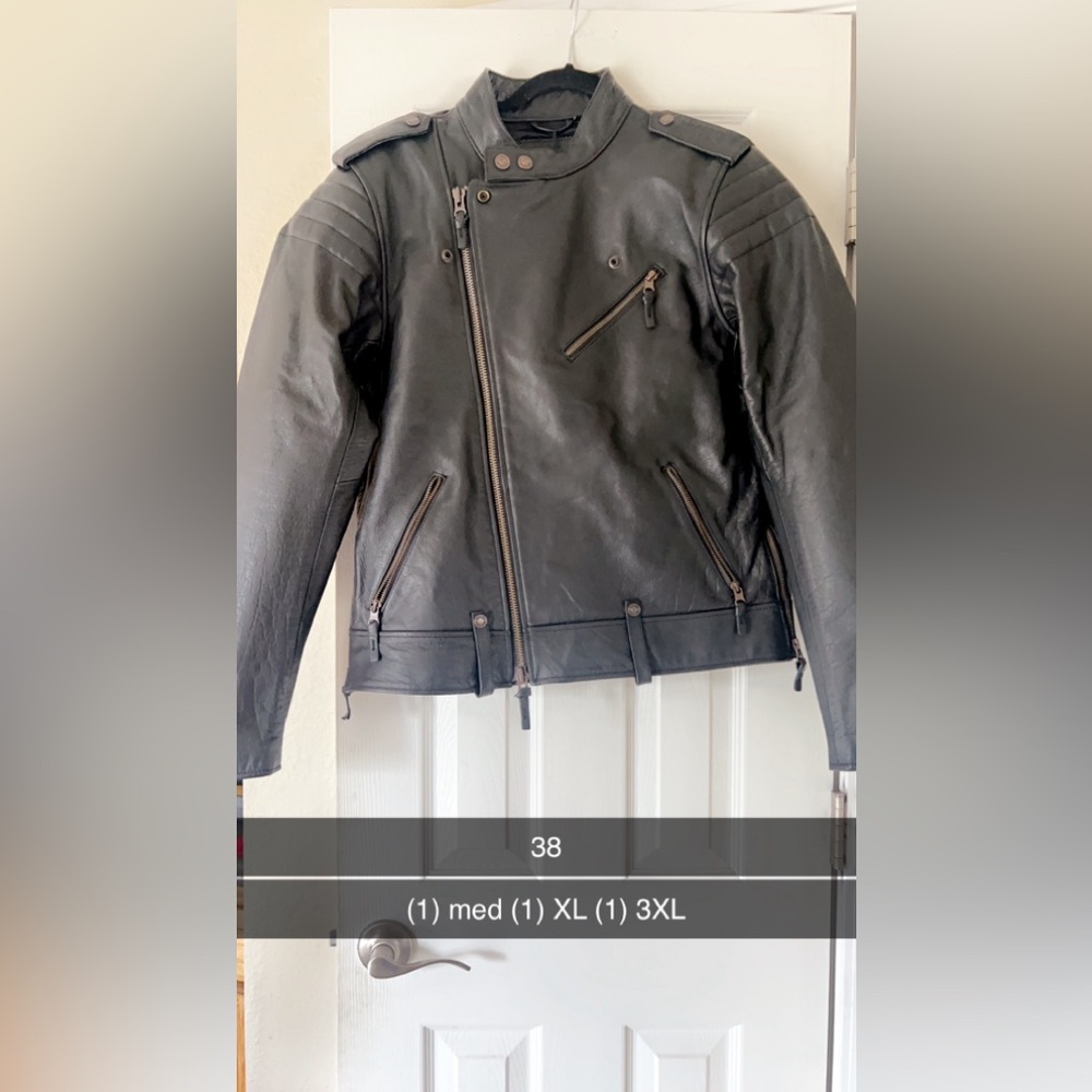 BNWT Black Harley Davidson Leather Zip up Jacket